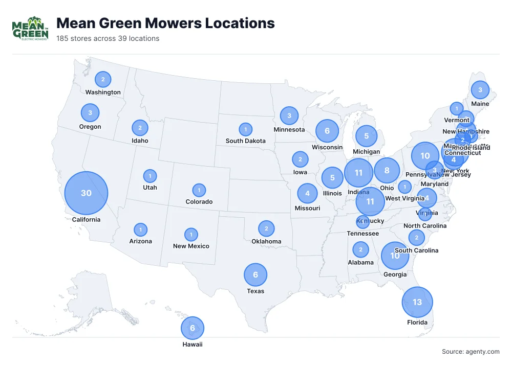 Mean Green Mowers Locations by State