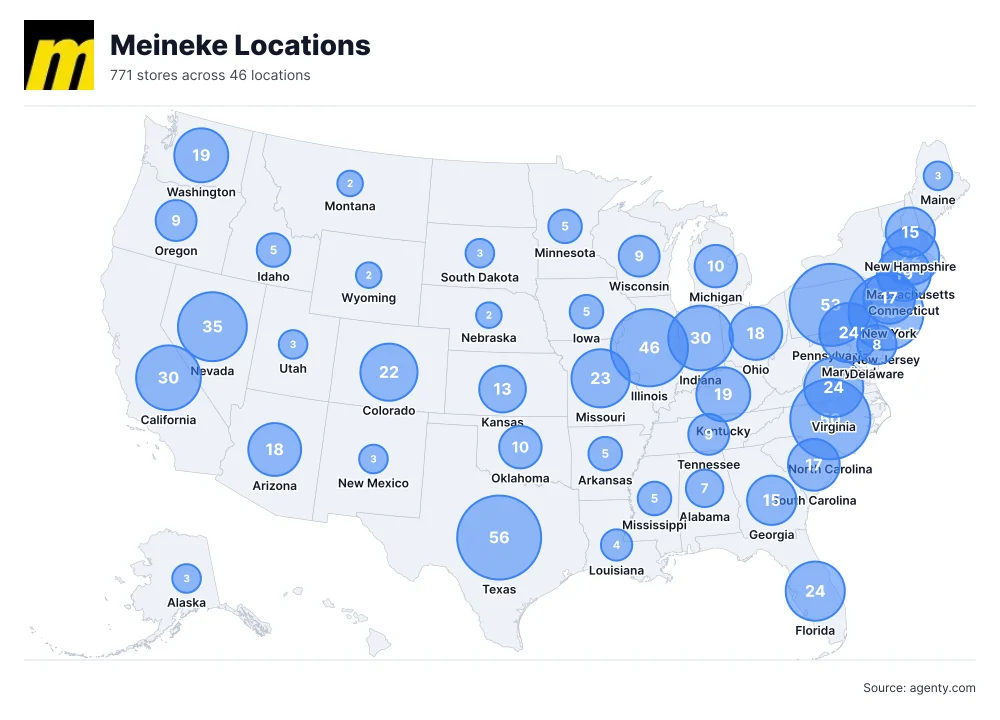 Meineke Locations by State/Region