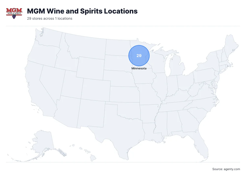 MGM Wine and Spirits Locations by State