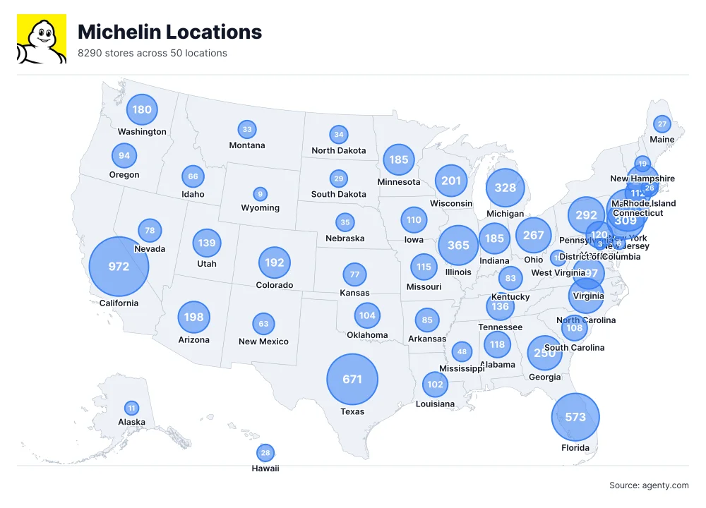 Michelin Locations by State