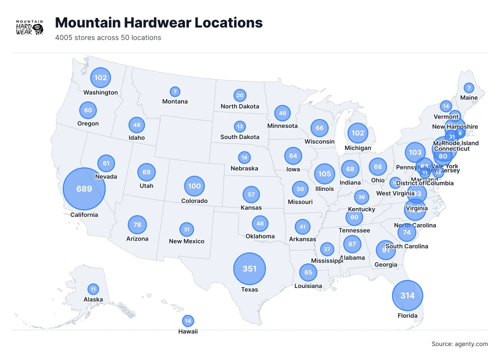 Mountain Hardwear Locations by State