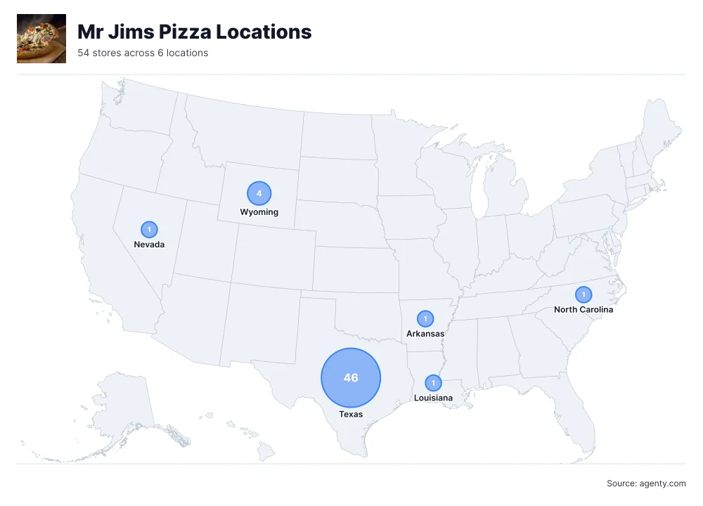 Mr Jims Pizza Locations by State/Region