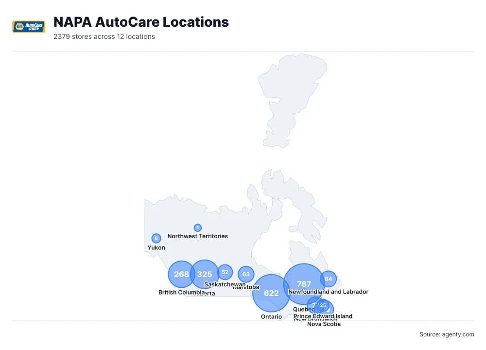 NAPA AutoCare Locations by State/Region