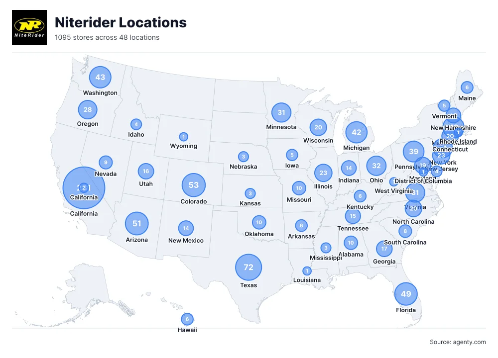Niterider Locations by State