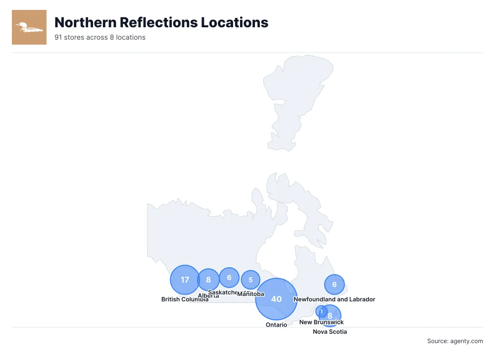 Northern Reflections Locations by State/Region
