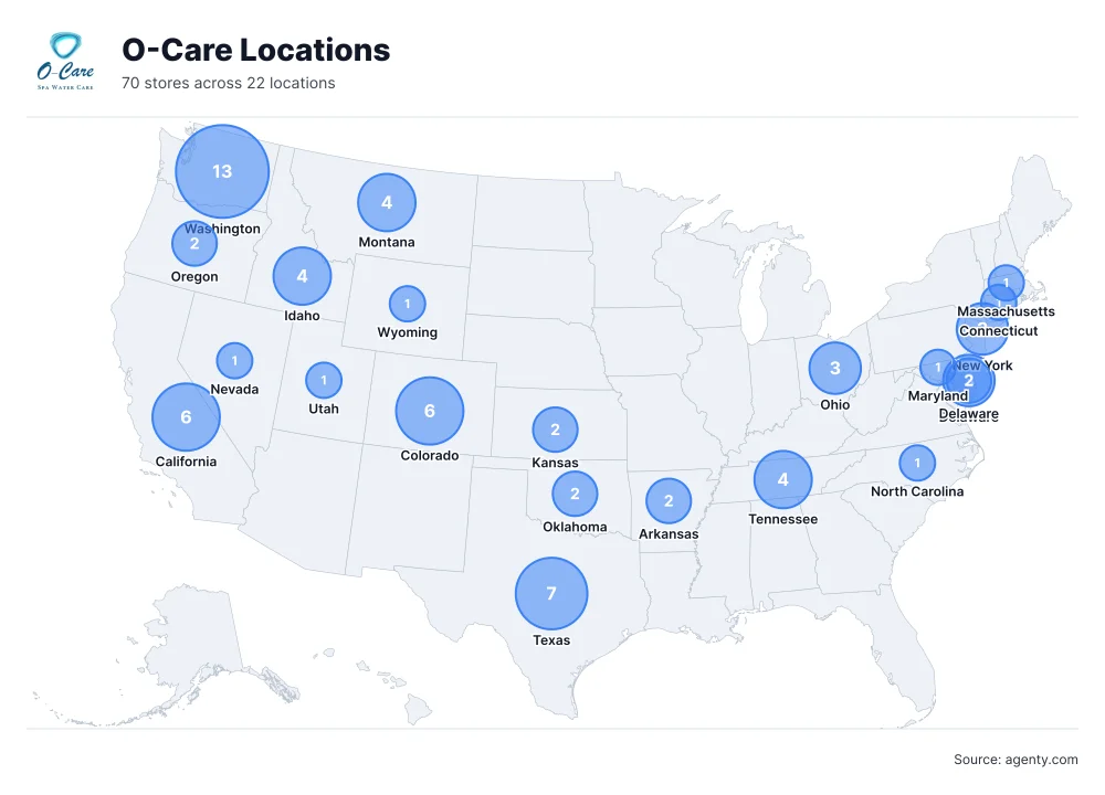 O-Care Locations by State