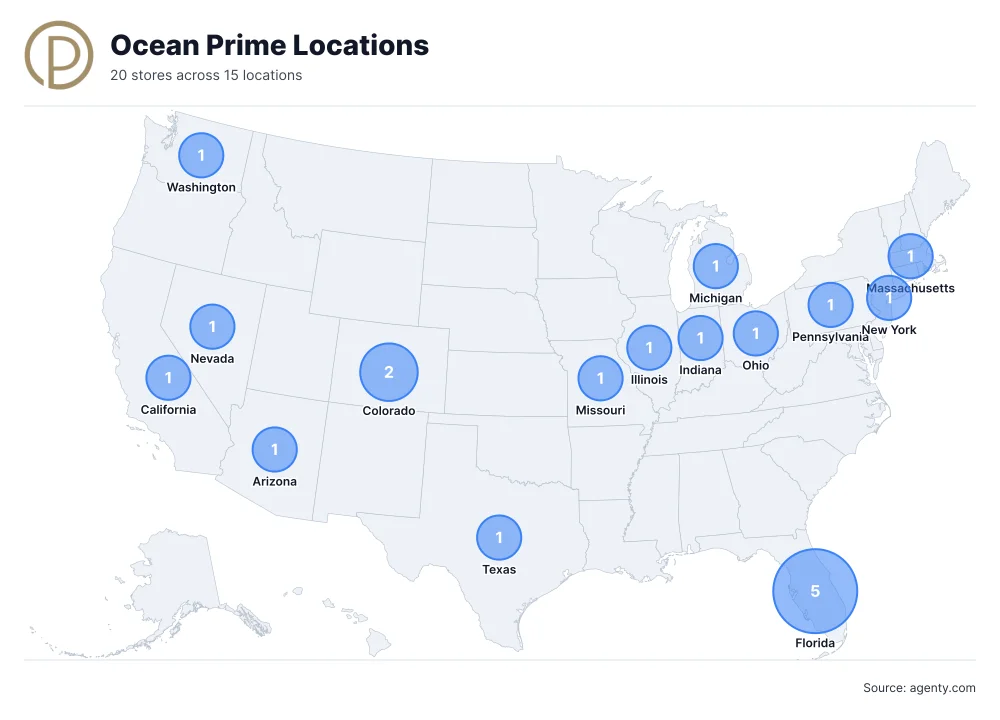 Ocean Prime Locations by State/Region