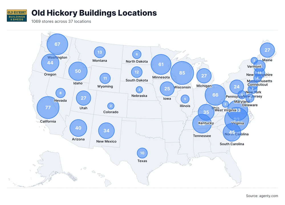 Old Hickory Buildings Locations by State