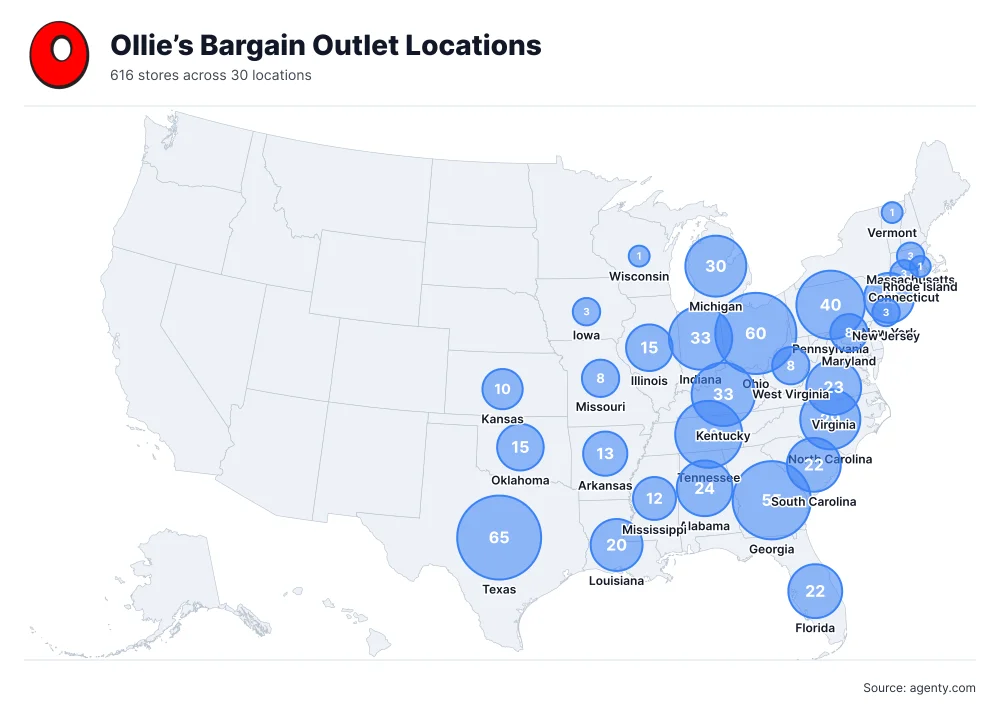 Ollie’s Bargain Outlet Locations by State
