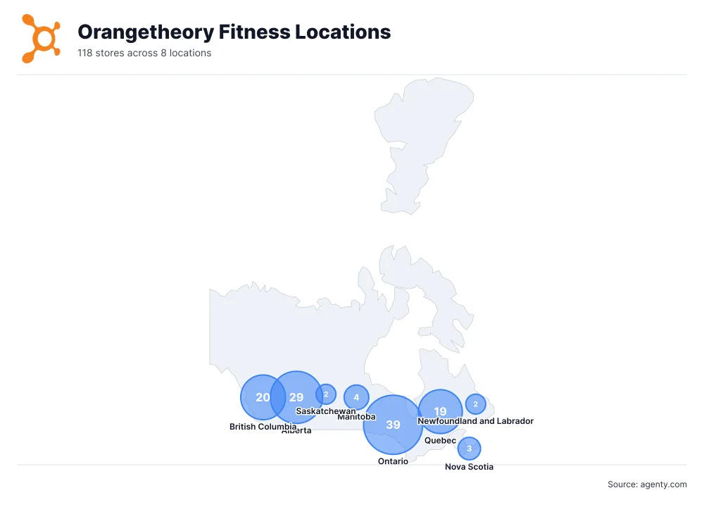 Orangetheory Fitness Locations by State/Region