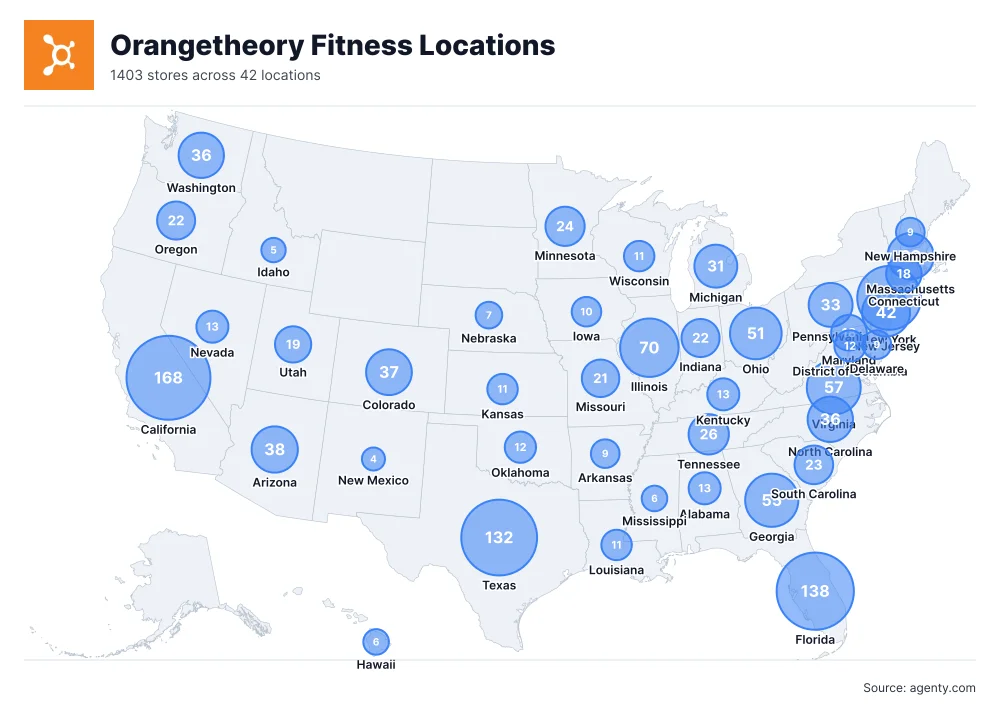 Orangetheory Fitness Locations by State/Region
