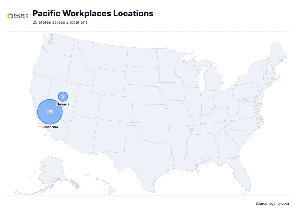 Pacific Workplaces Locations by State/Region