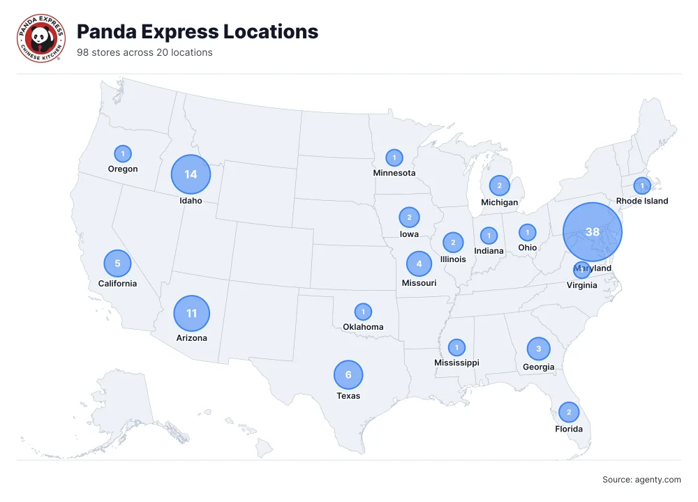 Panda Express Locations by State/Region