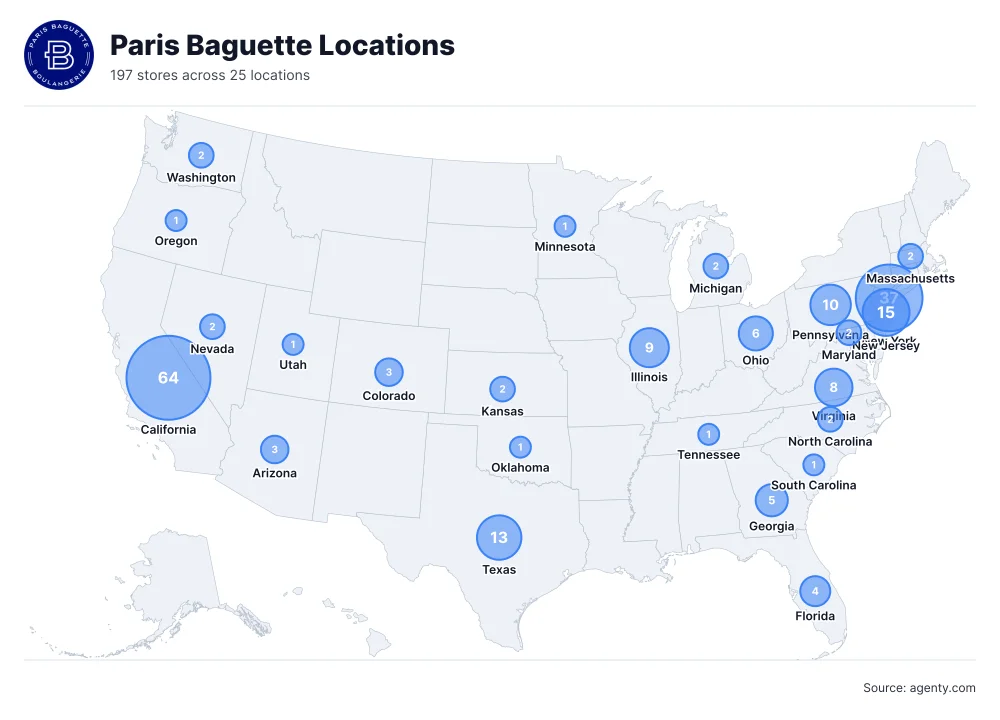Paris Baguette Locations by State