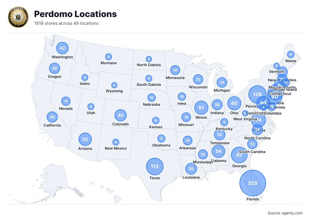Perdomo Locations by State/Region