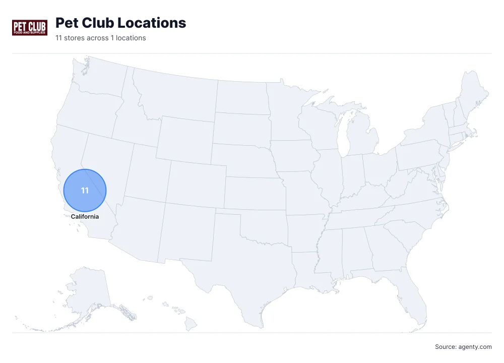 Pet Club Locations by State