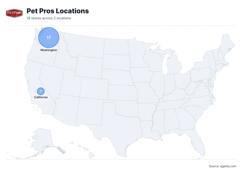 Pet Pros Locations by State/Region
