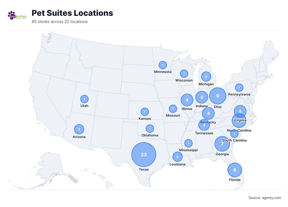 Pet Suites Locations by State