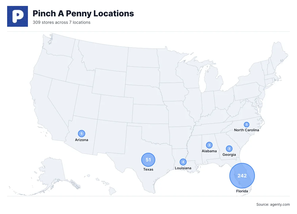 Pinch A Penny Locations by State/Region