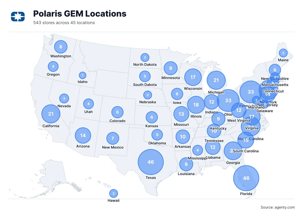 Polaris GEM Dealership Locations in USA