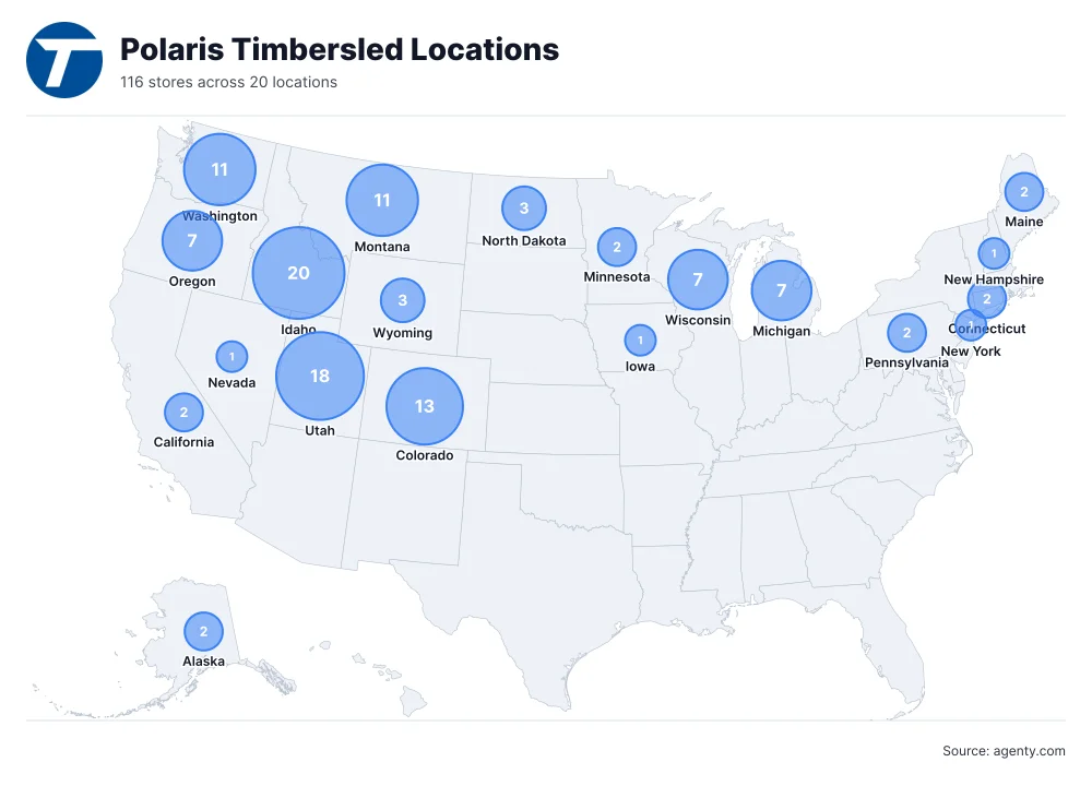 Polaris Timbersled Locations by State
