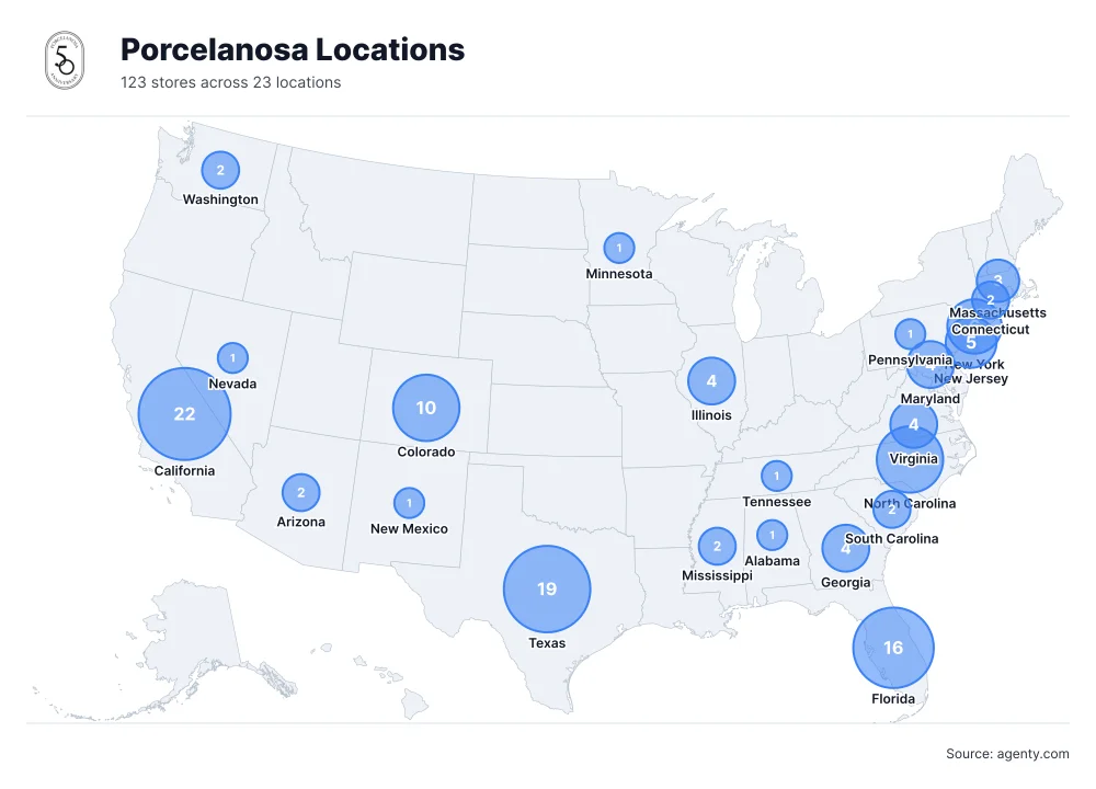 Porcelanosa Locations by State
