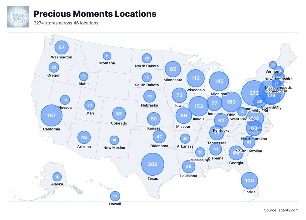 Precious Moments Locations by State