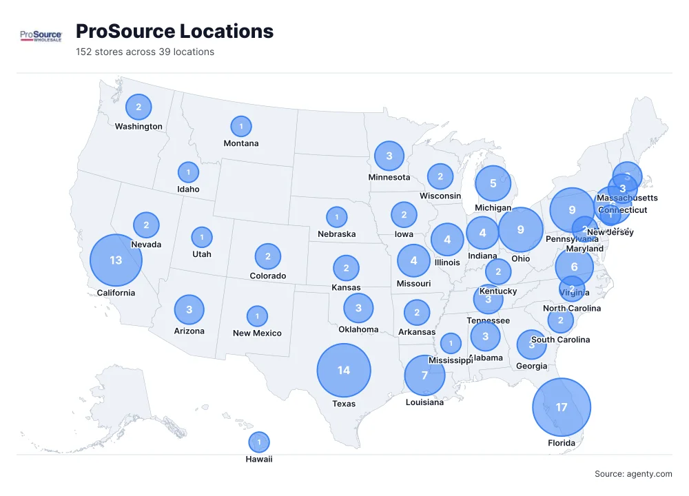 ProSource Locations by State