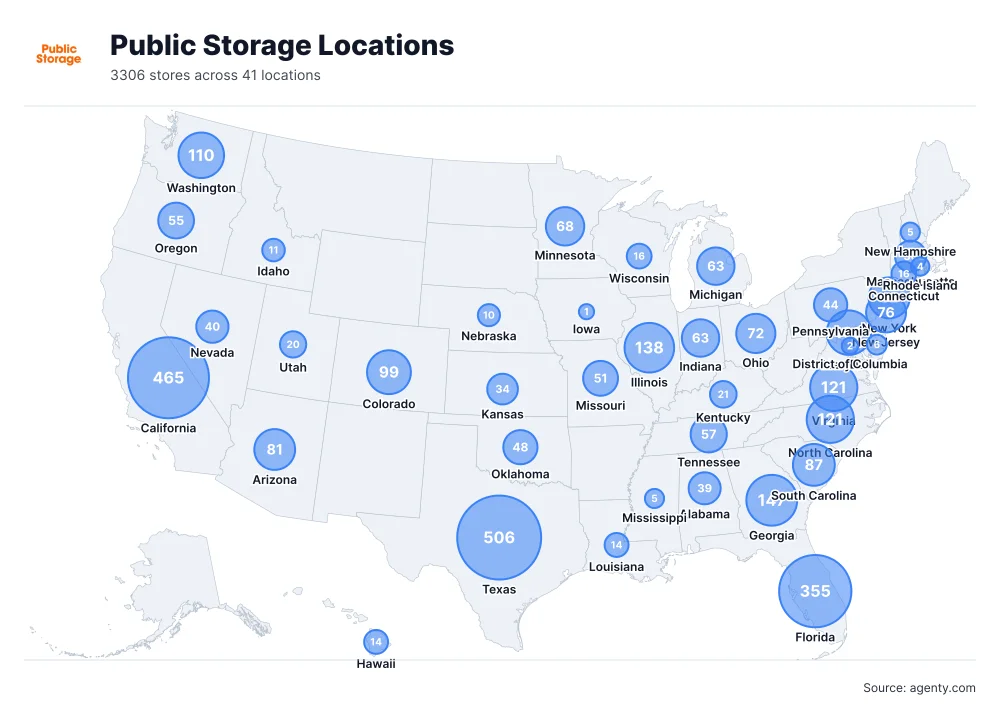 Public Storage Locations by State