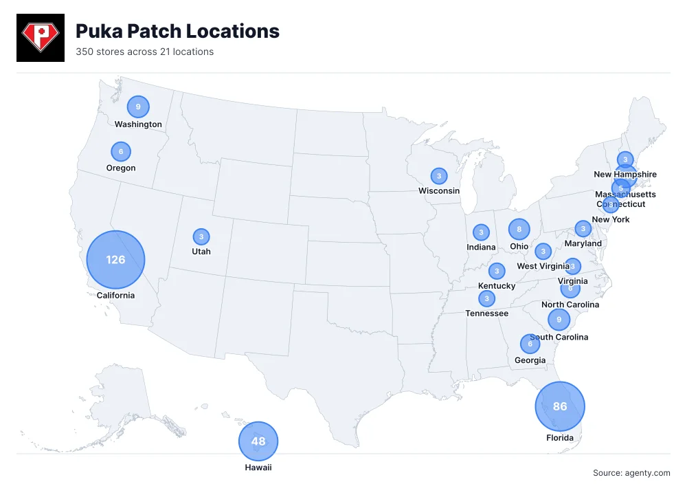 Puka Patch Locations by State