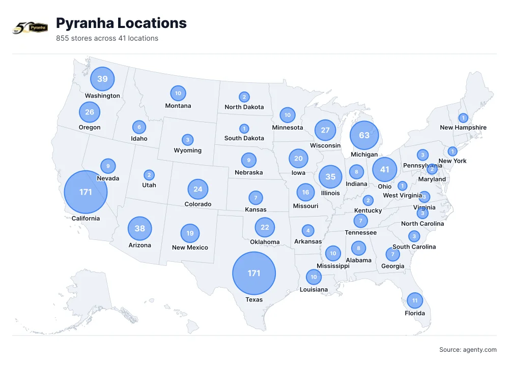 Pyranha store locations in the USA
