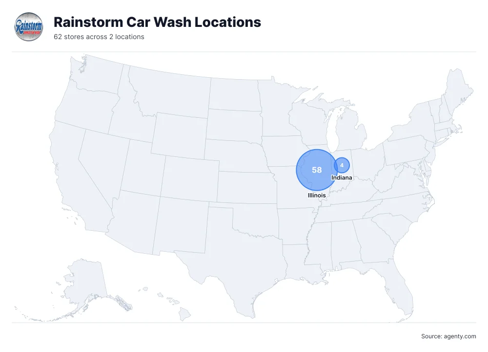 Rainstorm Car Wash Locations by State/Region