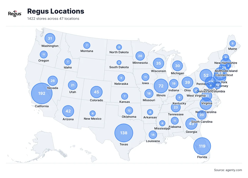 Regus Locations by State/Region