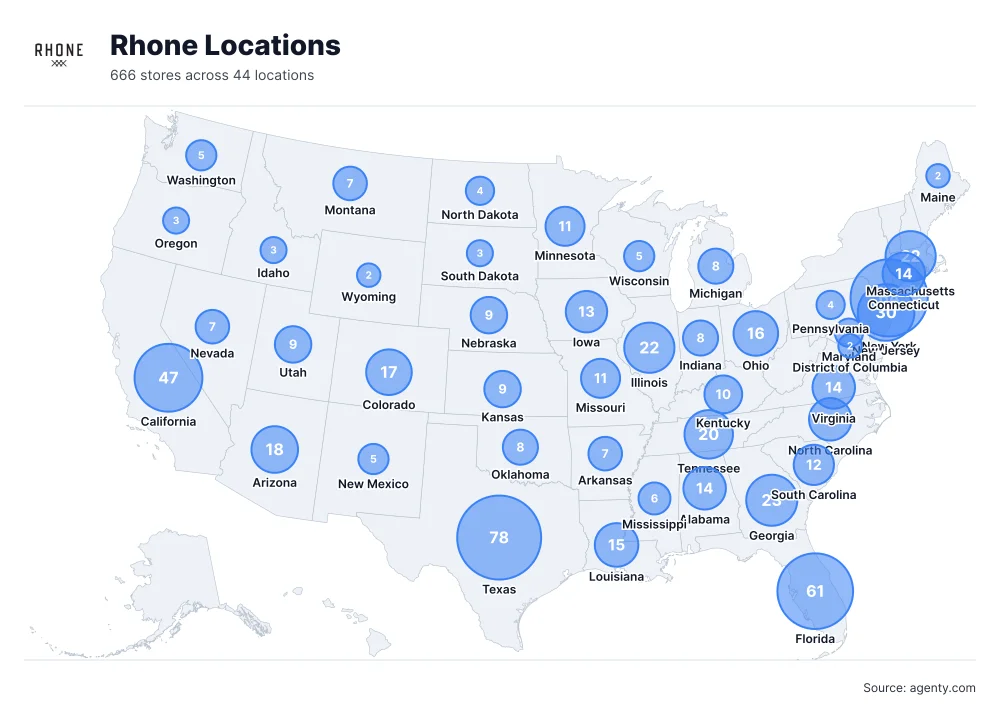 Rhone Locations by State