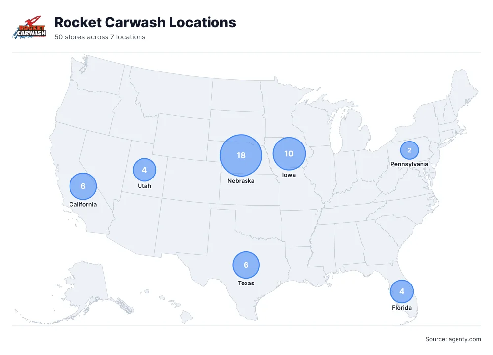 Rocket Carwash Location Data in the USA