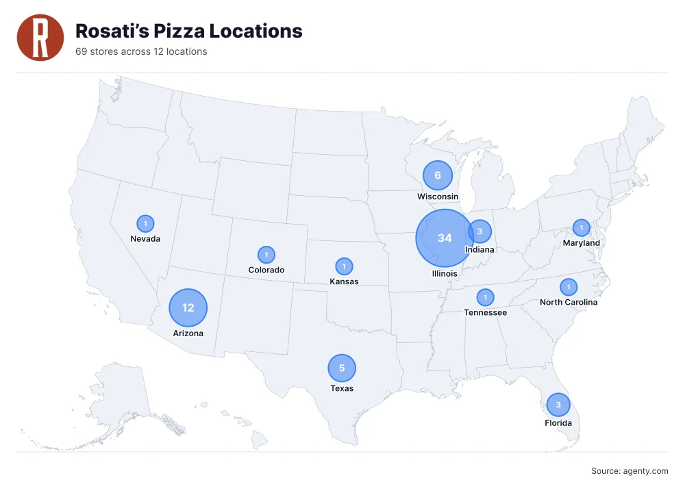 Rosati’s Pizza Locations by State