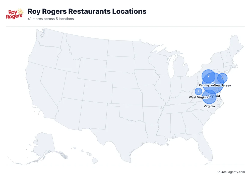 Roy Rogers Restaurants Locations by State