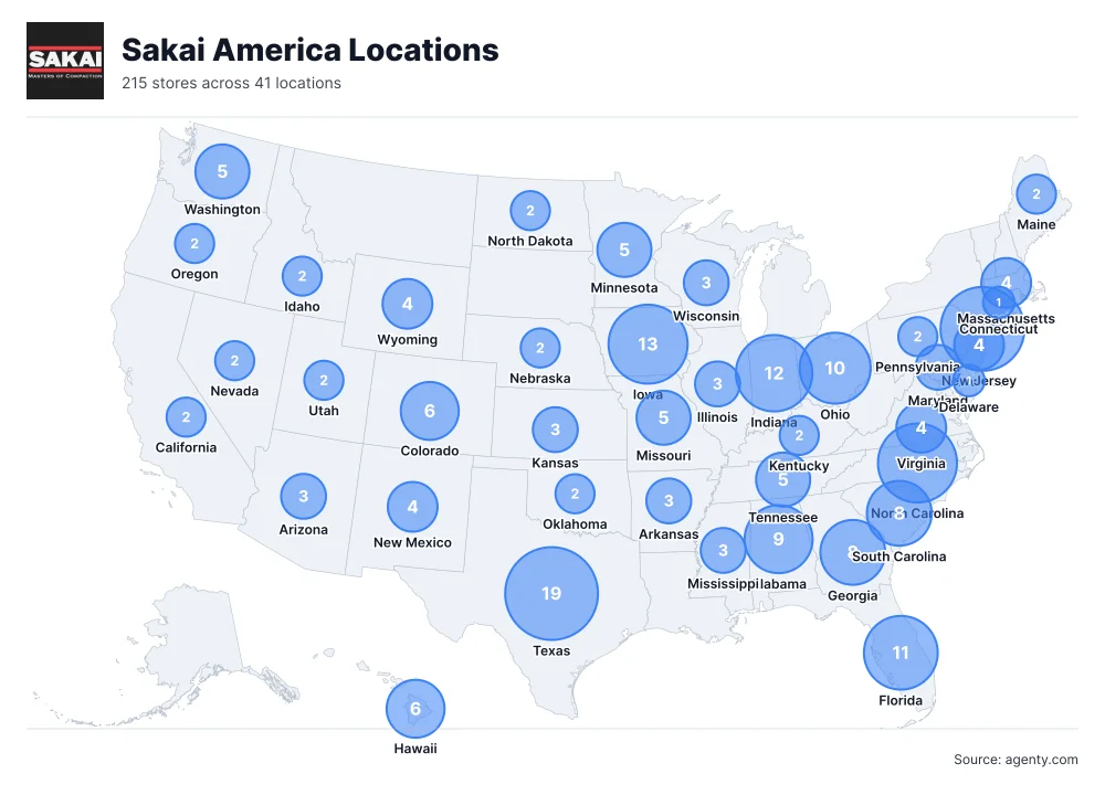 Sakai America Locations by State