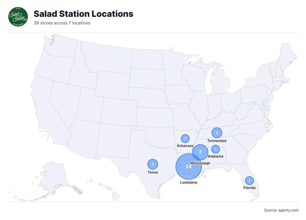 Salad Station Locations by State/Region