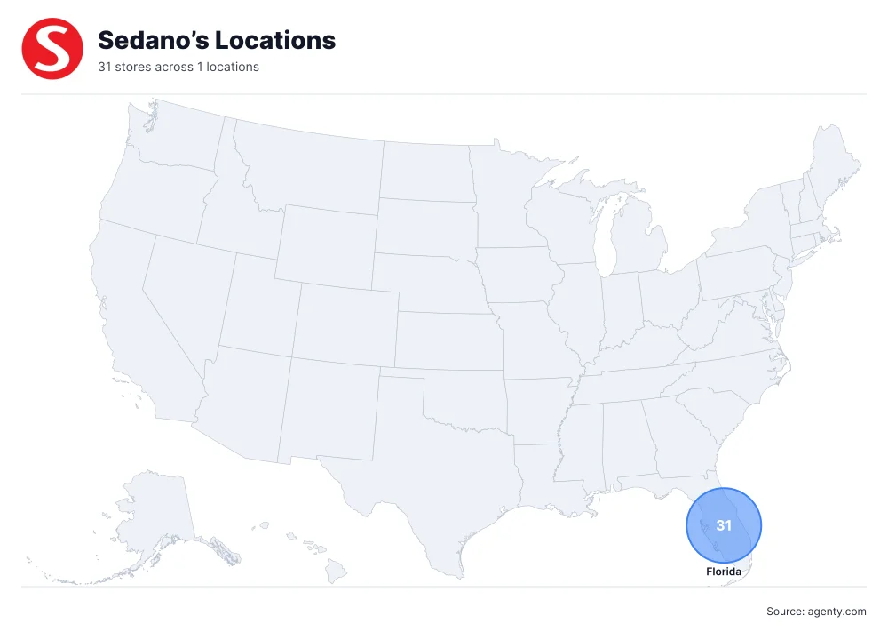 Sedano’s Locations by State/Region