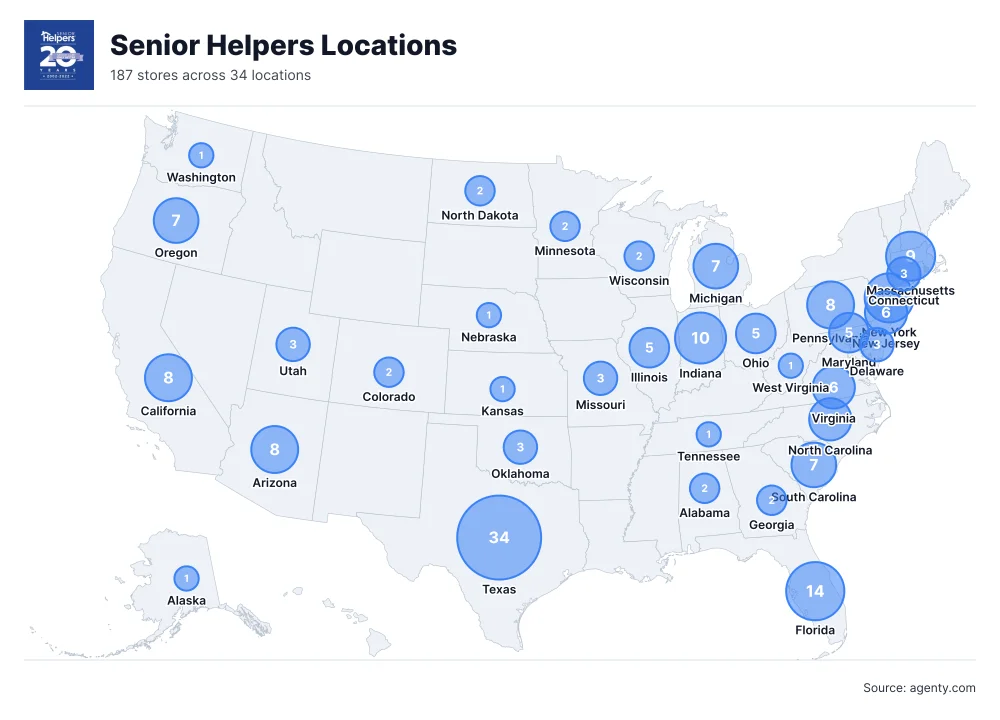 Senior Helpers Caregiver Service Locations in USA