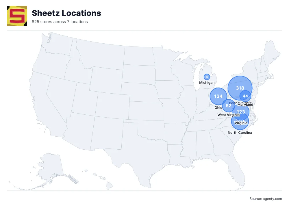 Sheetz Store Locations in the USA