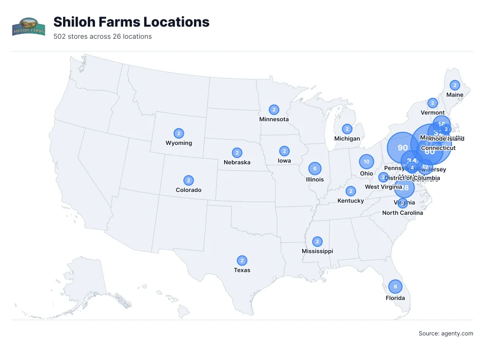 Shiloh Farms Locations by State