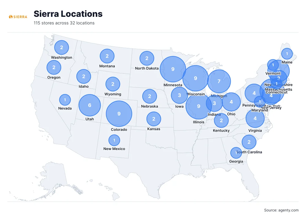 Sierra Locations by State