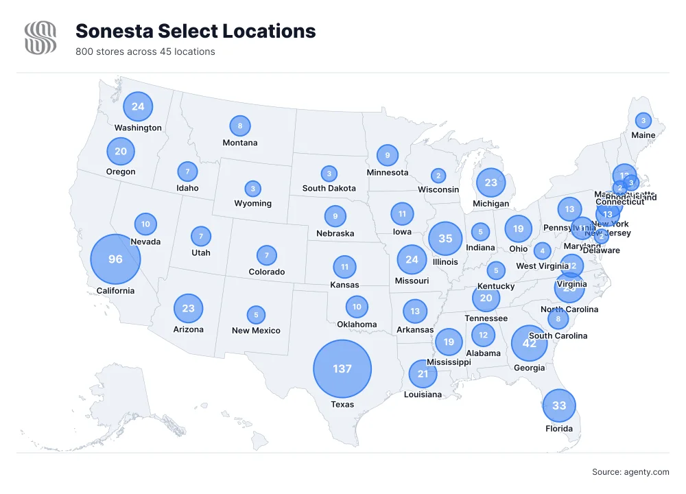 Sonesta Select Locations by State