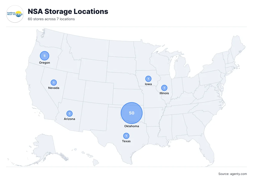 NSA Storage Locations by State