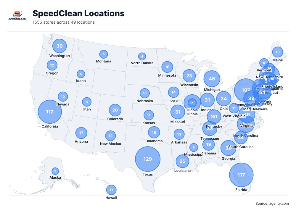 SpeedClean Locations by State