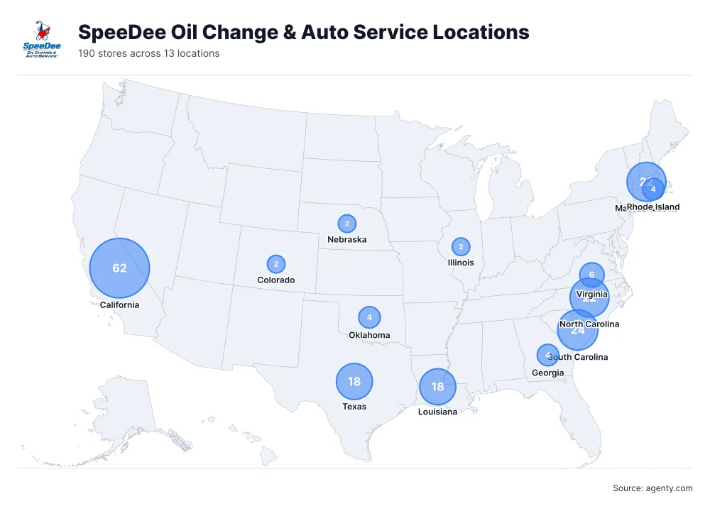 SpeeDee Oil Change & Auto Service Locations by State