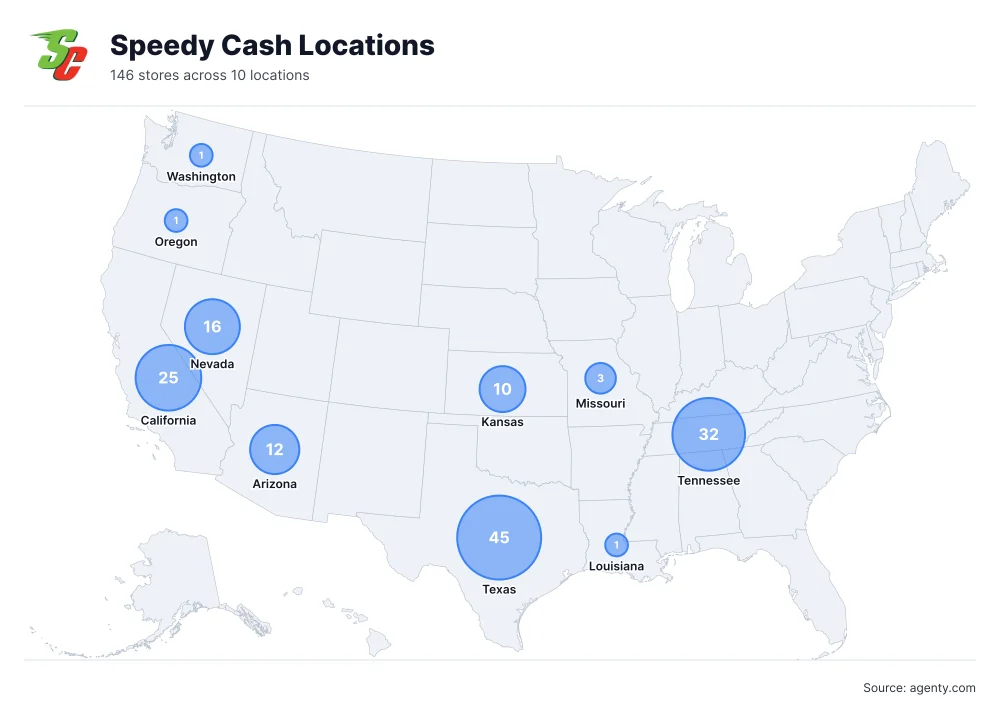 Speedy Cash Locations by State/Region