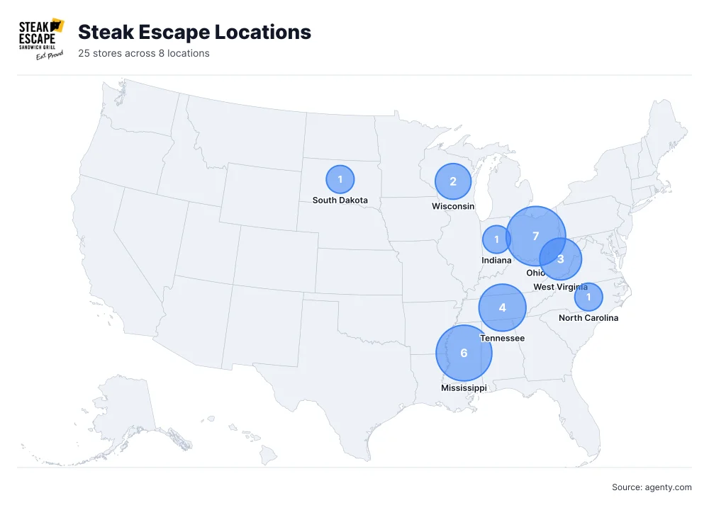 Steak Escape Locations by State